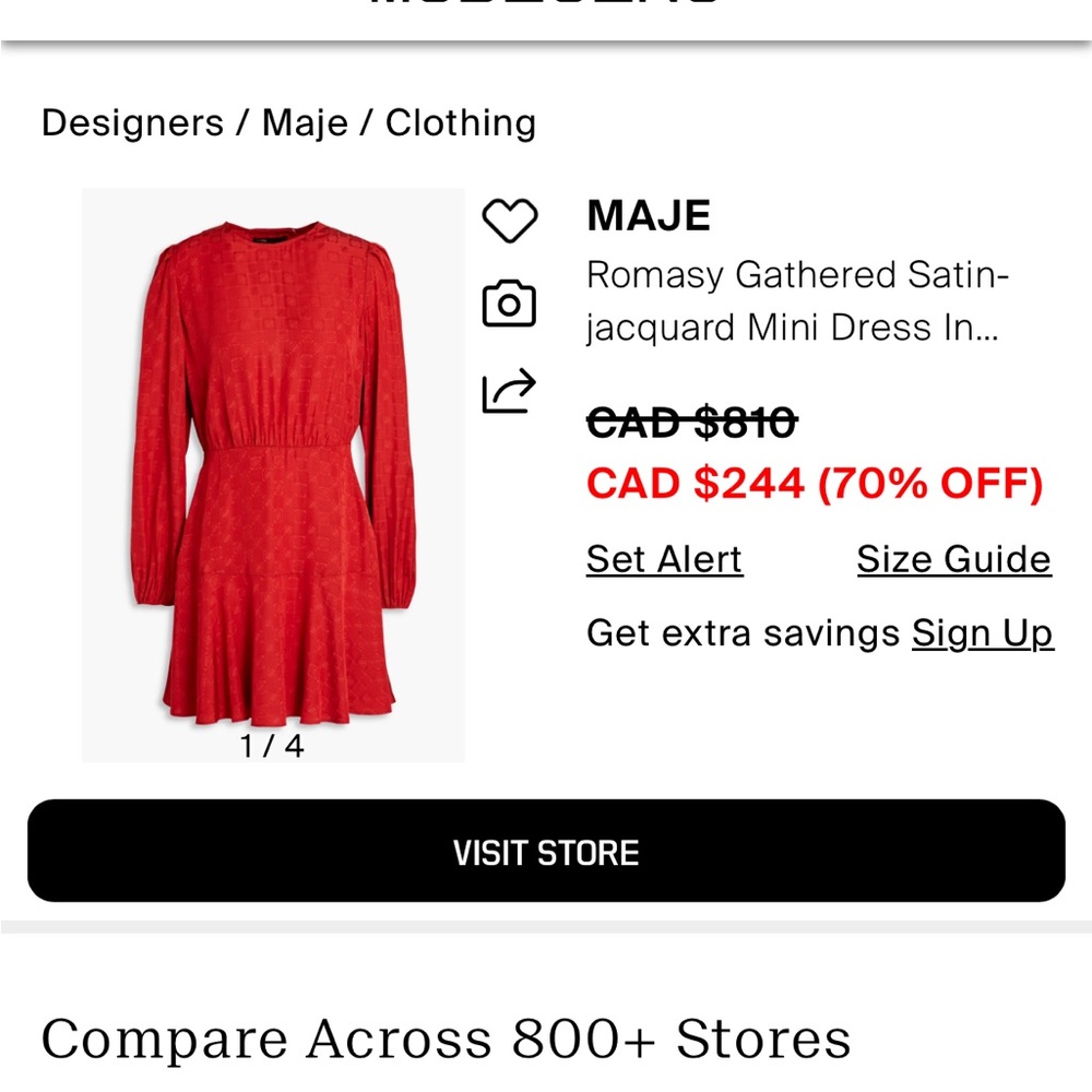 BNWOT Maje Romasy Balloon-Sleeved Flared Jacquard Mini Dress - Picture 13 of 13